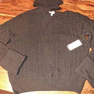 Men's Black Cable Knit Sweater